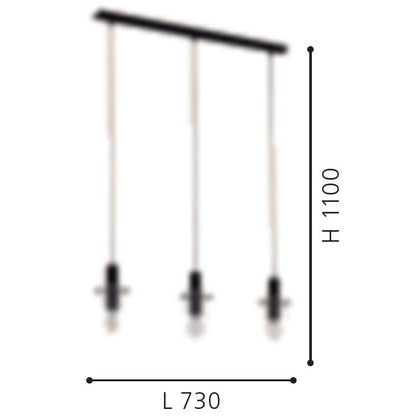 Eglo Montefino Pendul 3x60W, negru