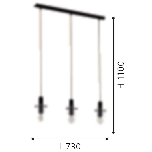 Eglo Montefino Pendul 3x60W, negru