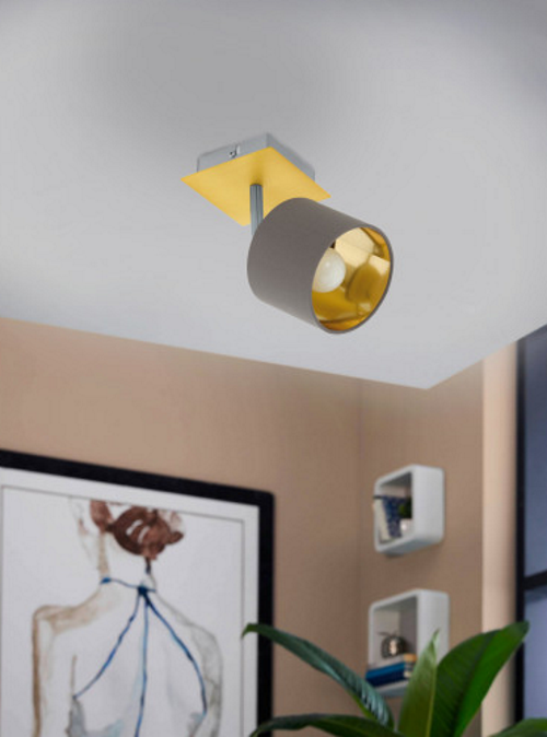 Eglo Valbiano Aplica cu spot 1x10W, gri inchis/auriu