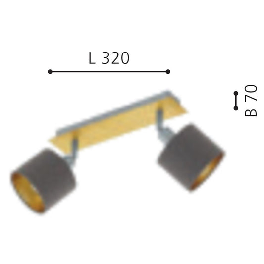 Eglo Valbiano Aplica cu 2 spoturi 2x10W, gri inchis/auriu