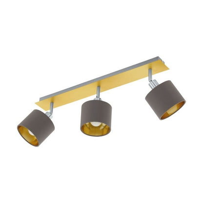 Eglo Valbiano Plafoniera cu 3 spoturi 3x10W, gri inchis/auriu