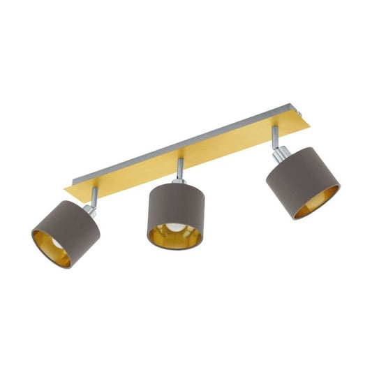 Eglo Valbiano Plafoniera cu 3 spoturi 3x10W, gri inchis/auriu