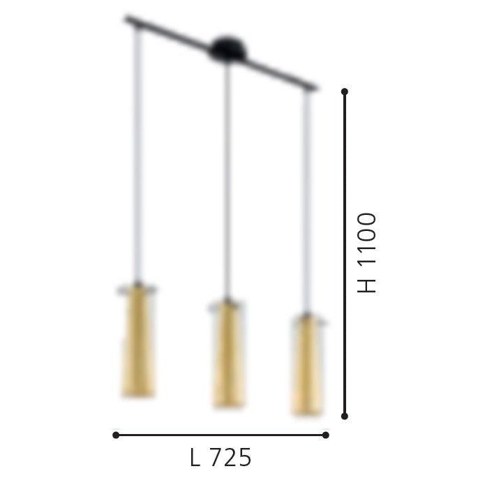 Eglo Pinto Gold Pendul 3x60W, auriu