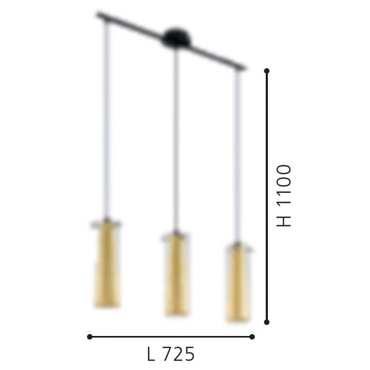 Eglo Pinto Gold Pendul 3x60W, auriu
