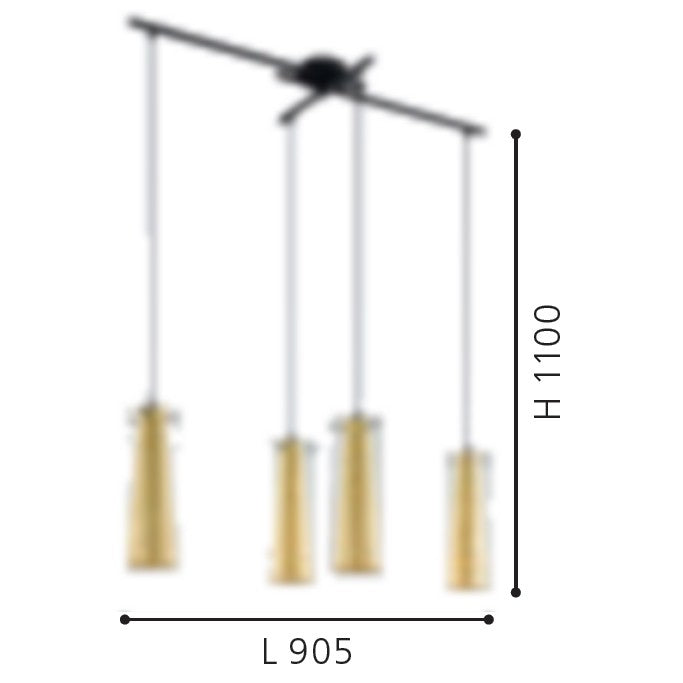Eglo Pinto Gold Pendul 4x60W, auriu