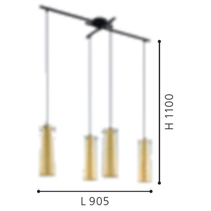 Eglo Pinto Gold Pendul 4x60W, auriu