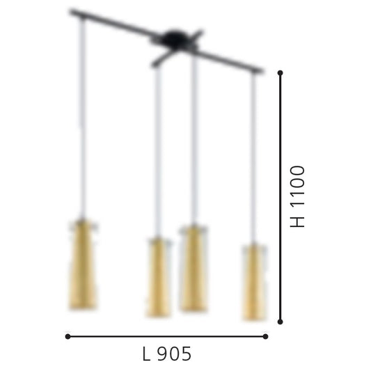Eglo Pinto Gold Pendul 4x60W, auriu