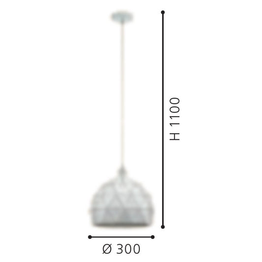 Eglo Roccaforte Pendul 1x60W, alb, Ø30 cm