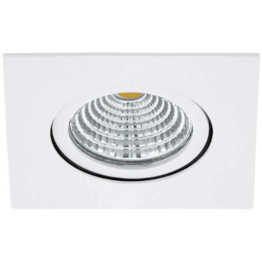 Eglo Saliceto Spot incastrat patrat 1x6W, orientabil, lumina calda, alb