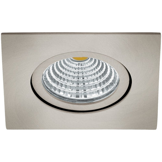 Eglo Saliceto Spot incastrat patrat 1x6W, orientabil, lumina calda, nichel mat