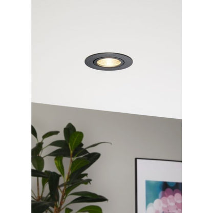 Eglo Saliceto Spot incastrat rotund 1x6W, orientabil, negru