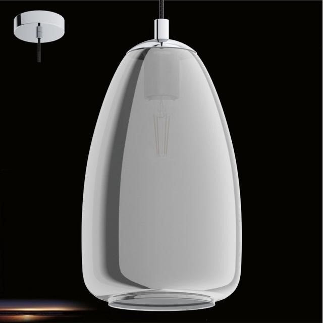 Eglo Alobrase Pendul 1x40W, Ø20 cm, negru/transparent
