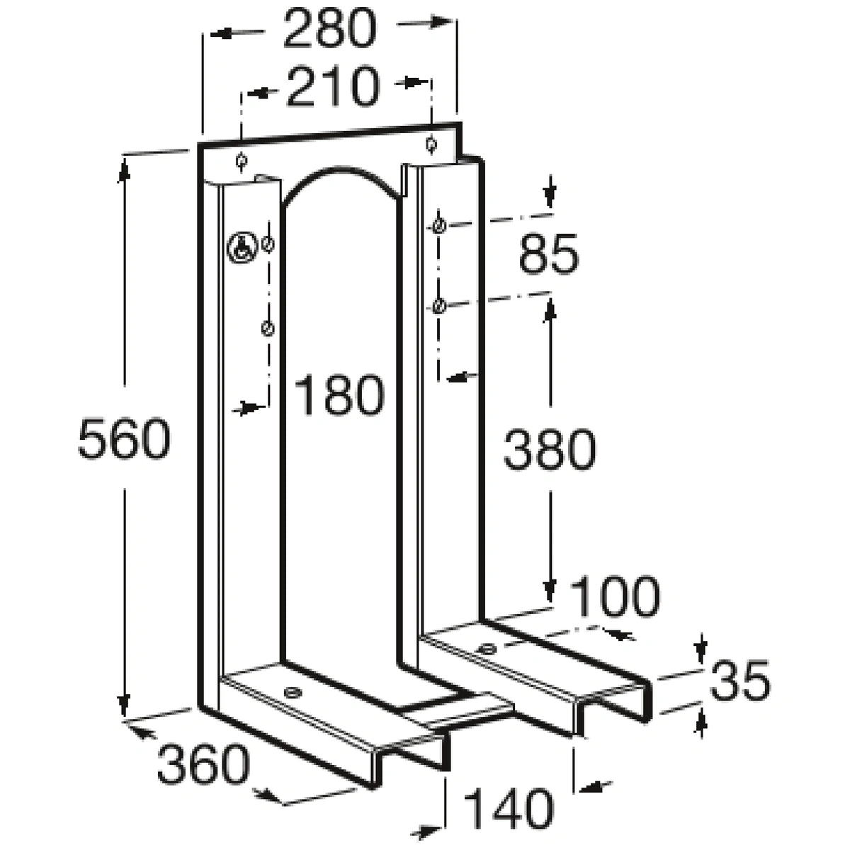 Roca A822091001 - schema tehnica si cote