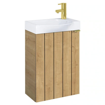 Set mobilier baie Roca Micro Plus, stejar deschis texturat, A852444574
