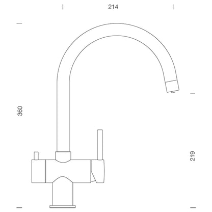Schock Ares Baterie bucatarie cu optiune de filtrare inox, (inox)