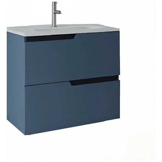 Fluminia Bari Masca lavoar baie suspendata cu 2 sertare 60x46xH51 cm, albastru (bleumarin)