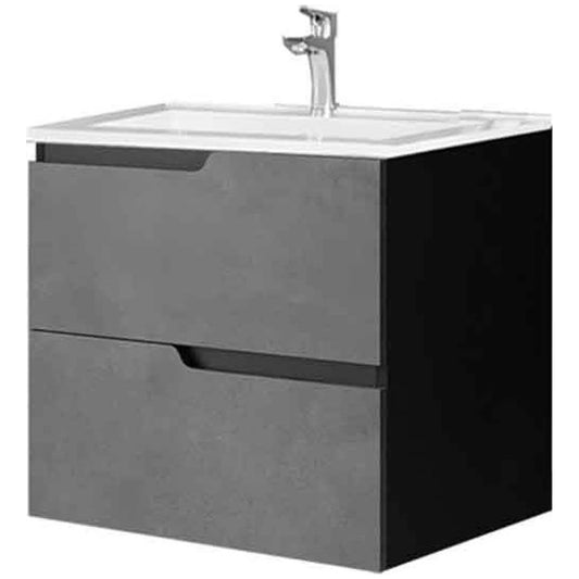 Fluminia Bari Masca lavoar baie suspendata cu 2 sertare 60x46xH51 cm, gri (urban grey)