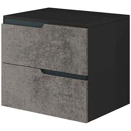 Fluminia Bari Masca lavoar baie suspendata cu 2 sertare 60x46xH51 cm, gri (urban grey), cu blat