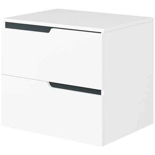 Fluminia Bari Masca lavoar baie suspendata cu 2 sertare 60x46xH51 cm, alb mat, cu blat