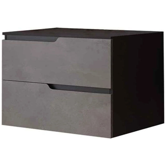 Fluminia Bari Masca lavoar baie suspendata cu 2 sertare 80x46xH51 cm, gri (urban grey), cu blat