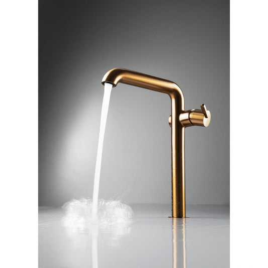 Baterie lavoar inalta cupru periat Deante Silia, H30 cm