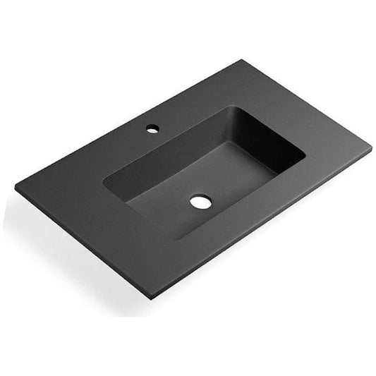 Lavoar baie incastrat Fluminia 100x46 cm, compozit negru mat