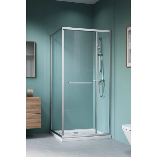 Cabina dus patrata cu usa glisanta Radaway Alienta SD II 90x80 cm, profil crom