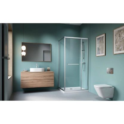Cabina dus patrata cu usa glisanta Radaway Alienta SD II 100x80 cm, profil crom