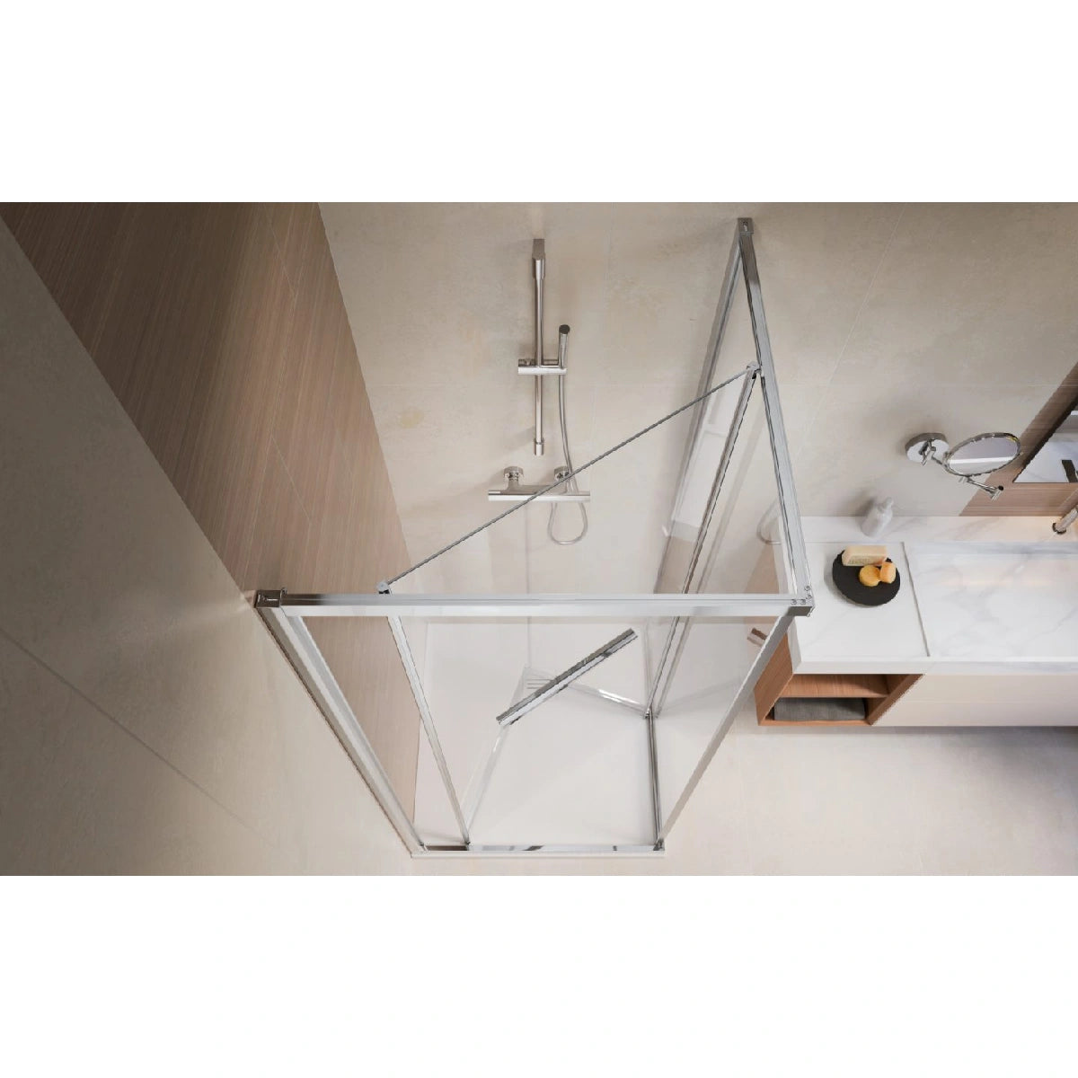 Cabina dus patrata cu usa glisanta Radaway Alienta SD I 90x90 cm, profil crom