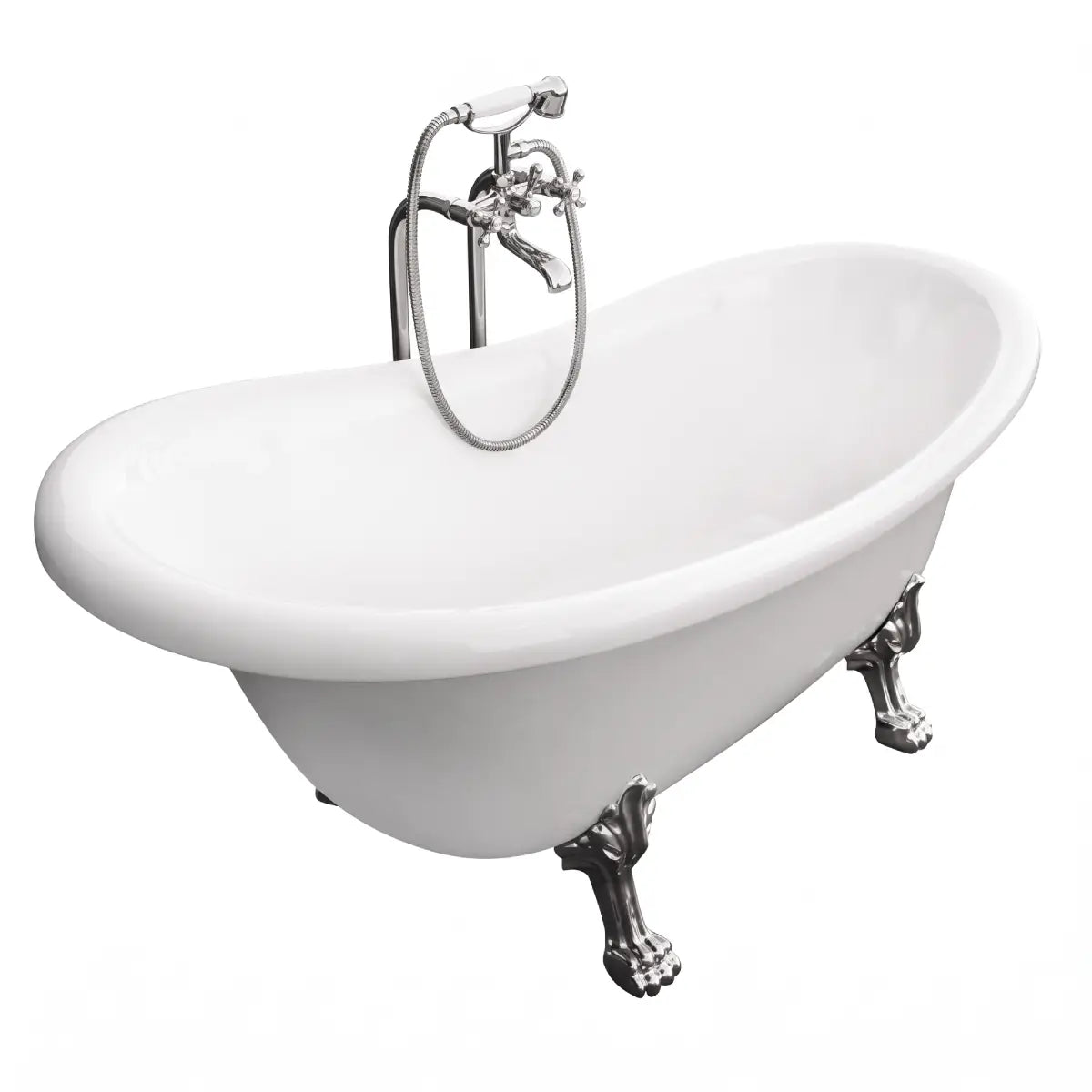 Cada freestanding ovala Besco Otylia acril 170x76 cm, picioare crom