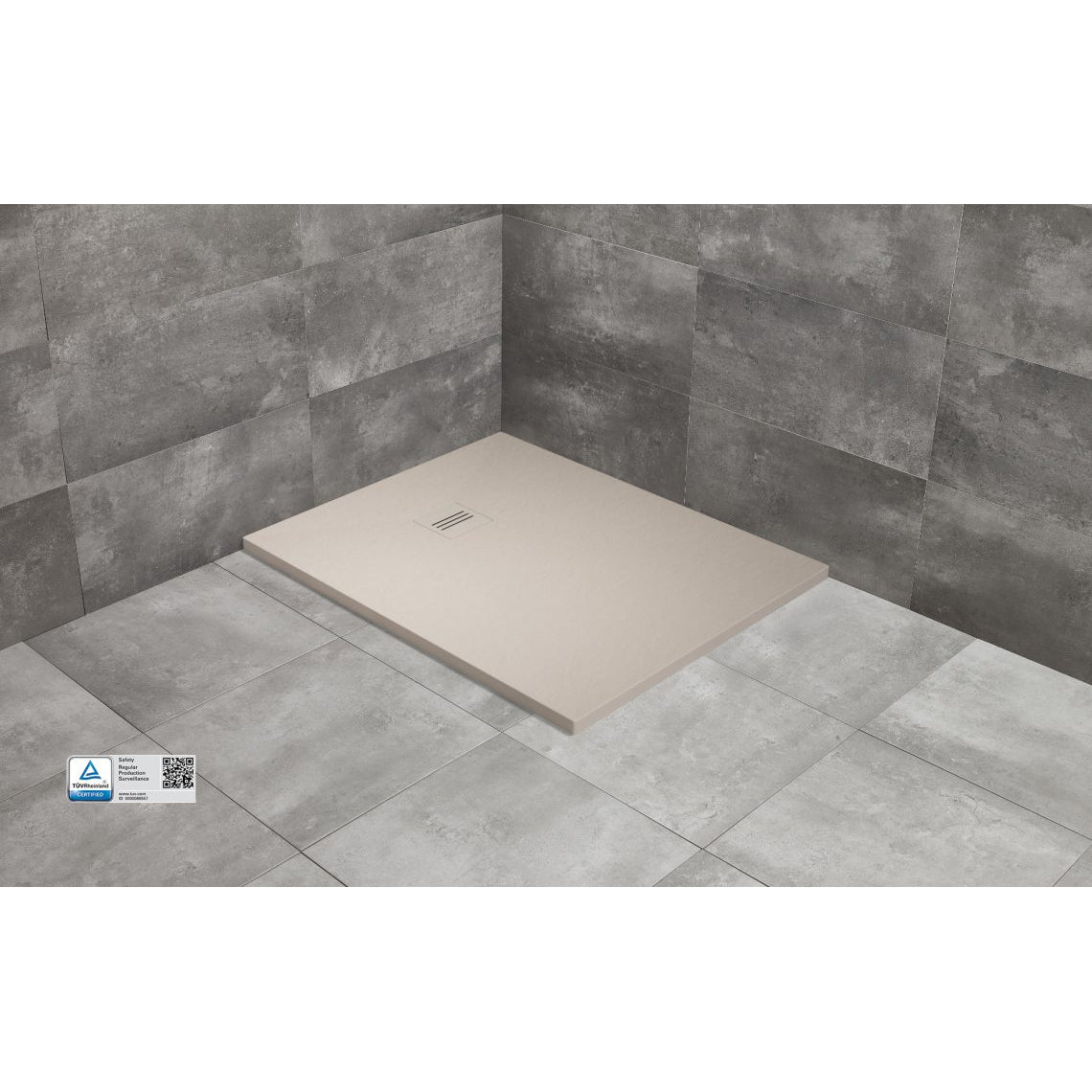 Cadita dus dreptunghiulara compozit Radaway Kyntos F 120x80 cm, bej (cashmere)