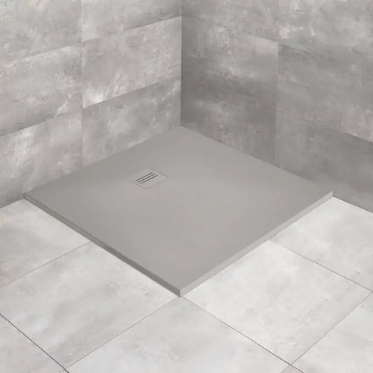 Cadita dus patrata compozit Radaway Kyntos C 100x100 cm, gri (cemento)