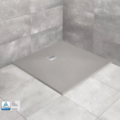 Cadita dus patrata compozit Radaway Kyntos C 100x100 cm, gri (cemento)