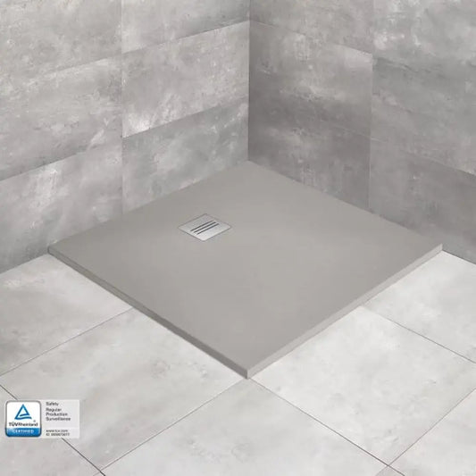 Cadita dus patrata compozit Radaway Kyntos C 100x100 cm, gri (cemento)