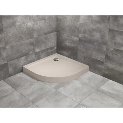 Cadita dus semirotunda Radaway Doros A Compact Stone 90x90 cm, bej cashmere (acril aspect piatra)