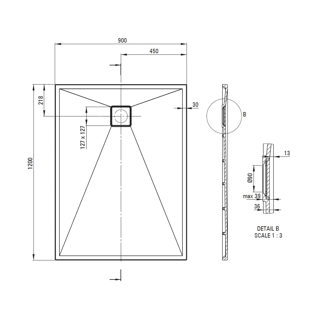 Cadita dus dreptunghiulara compozit Deante Correo 120x90 cm, bej