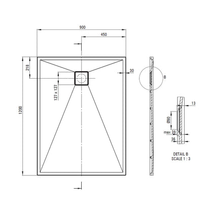 Cadita dus dreptunghiulara compozit Deante Correo 120x90 cm, bej