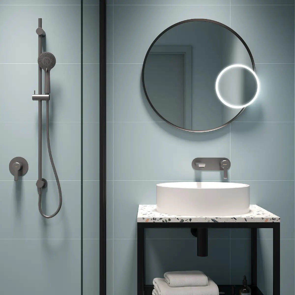 Deante Masca lavoar baie suspendata din otel 60x50xH41 cm, negru mat