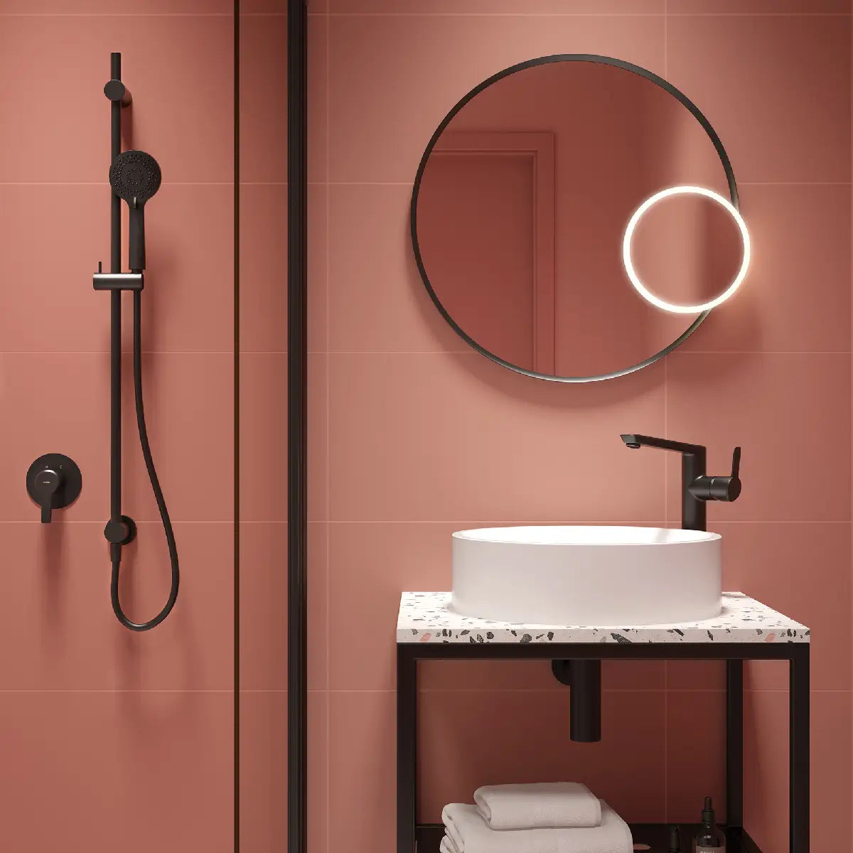 Deante Masca lavoar baie suspendata din otel 60x50xH41 cm, negru mat