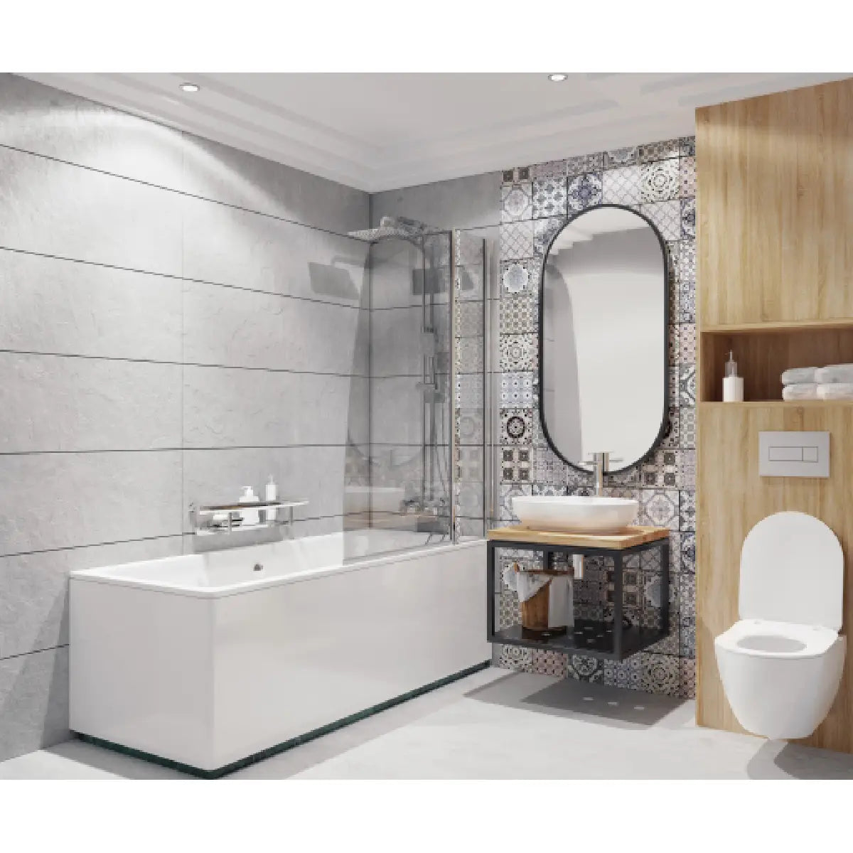 Deante Masca lavoar baie suspendata din otel 60x50xH41 cm, negru mat