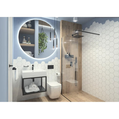 Deante Masca lavoar baie suspendata din otel 50x50xH41 cm, negru mat