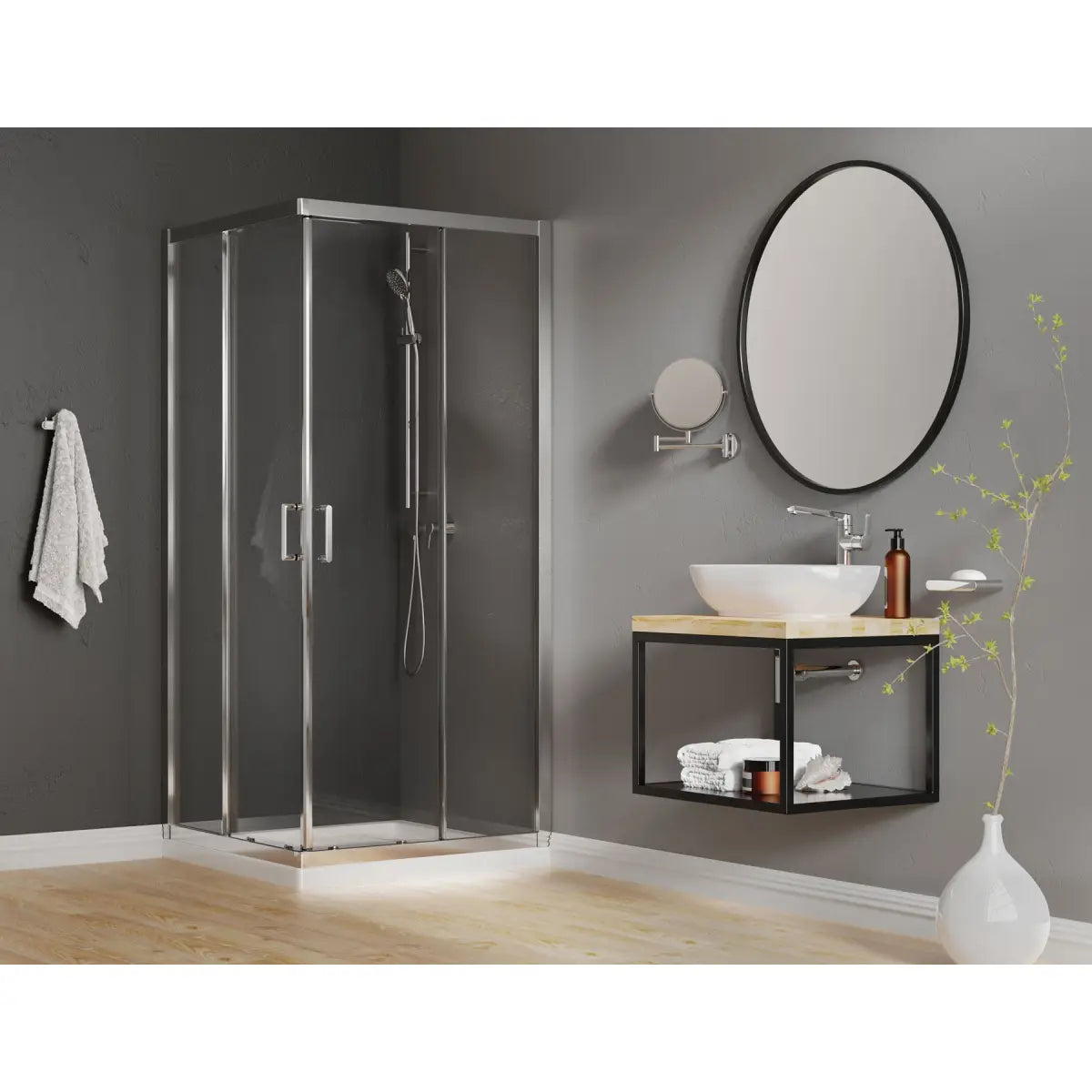 Deante Masca lavoar baie suspendata din otel 60x50xH41 cm, negru mat