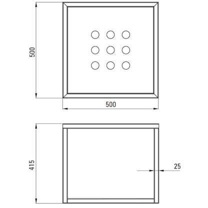 Deante Masca lavoar baie suspendata din otel 50x50xH41 cm, negru mat