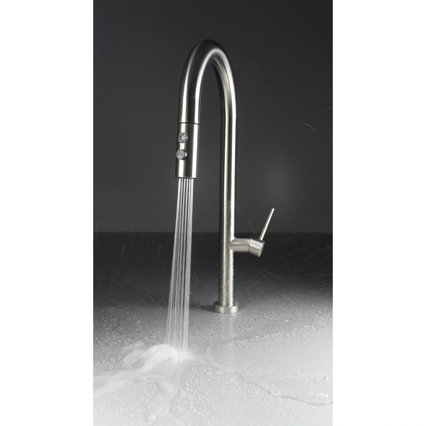 Deante Olfato Baterie chiuveta bucatarie monocomanda cu dus extractibil 2 functii, inox periat