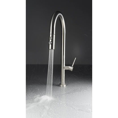 Deante Olfato Baterie chiuveta bucatarie monocomanda cu dus extractibil 2 functii, inox periat