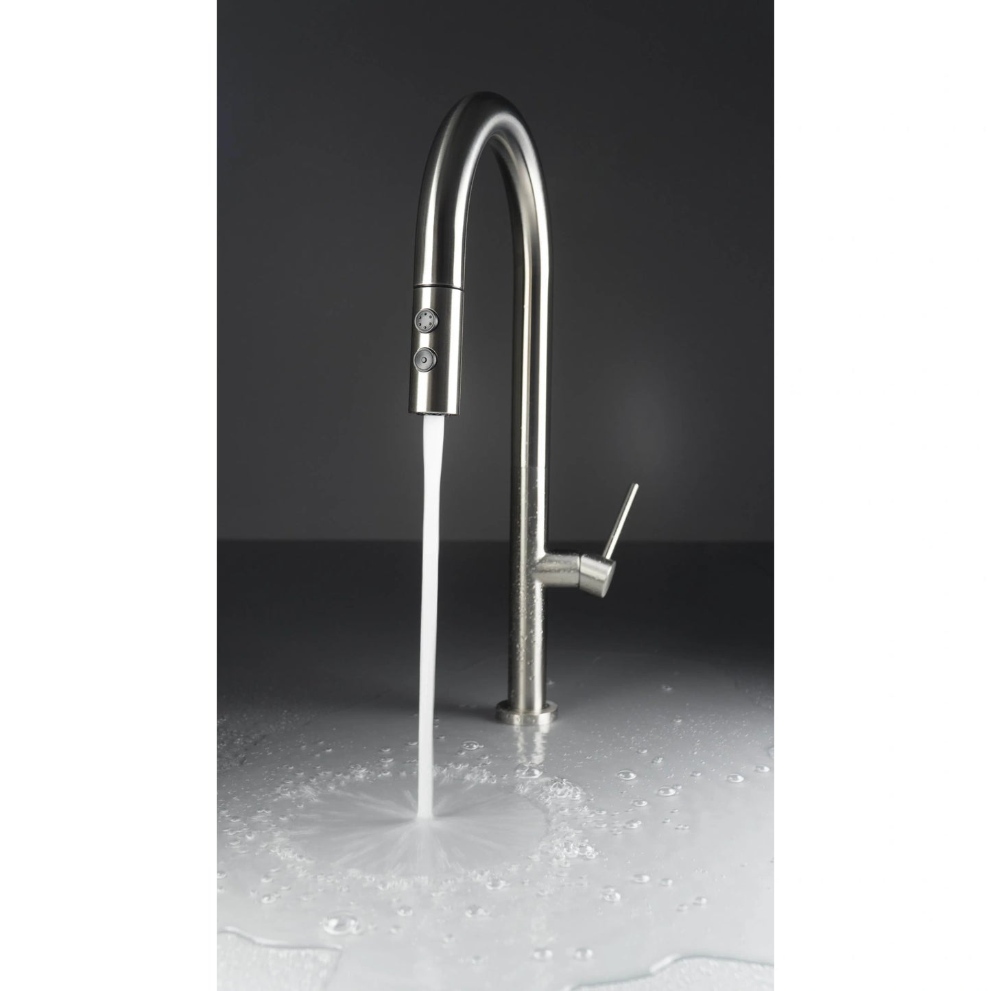 Deante Olfato Baterie chiuveta bucatarie monocomanda cu dus extractibil 2 functii, inox periat