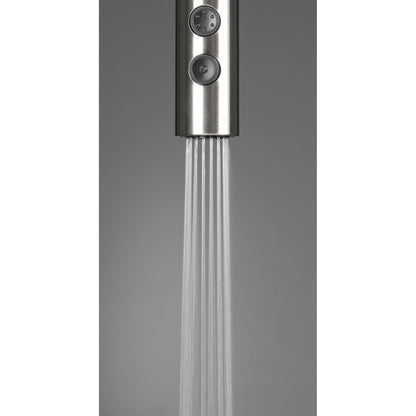Deante Olfato Baterie chiuveta bucatarie monocomanda cu dus extractibil 2 functii, inox periat