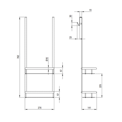 Deante Silia Polita de dus dubla pentru cabina de dus, H76 cm, crom