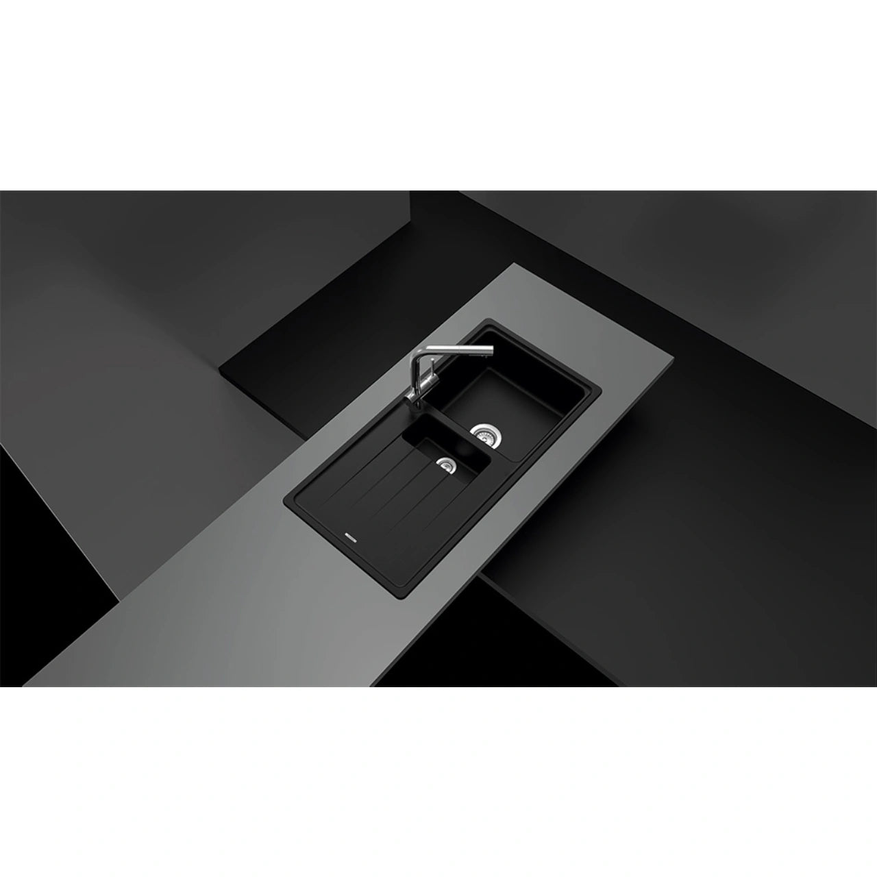 Schock Element D-150 Chiuveta bucatarie granit Cristalite 100x50 cm, negru (nero)