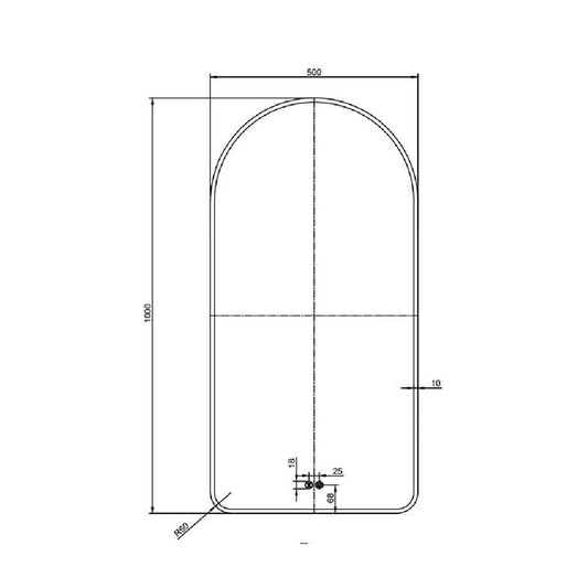 Fluminia Gaudi Oglinda cu iluminare LED si dezaburire 50xH100 cm, rama neagra mat